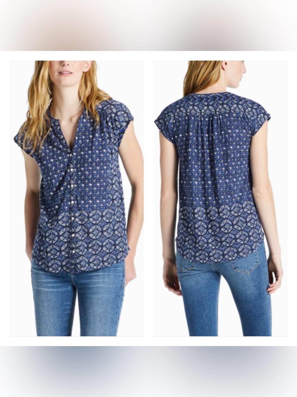 Lucky Brand Decanta Border Top